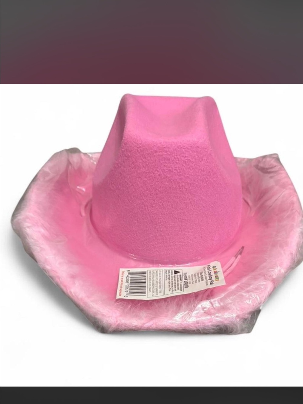 Adults Pink Fuzzy Cowboy Hat - Soft Plush Fedora never opened